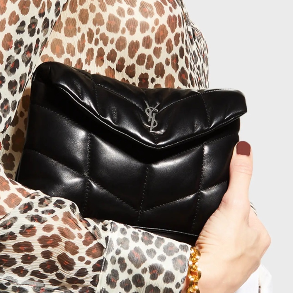 YSL clutch plush black